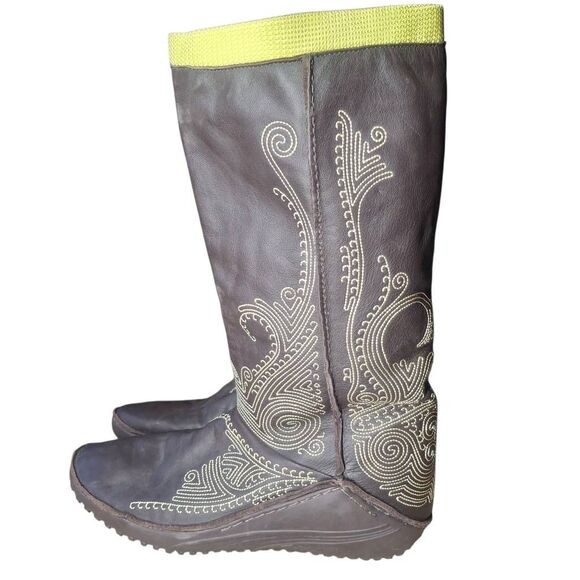 Puma Archive Y2K Brown Embroidered Leather Boots – Women’s 9.5, New No Box - Picture 4 of 7